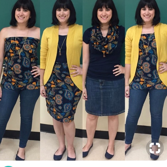 Lularoe Cassie purple skirt with pink polka dots - Picture 5 of 5